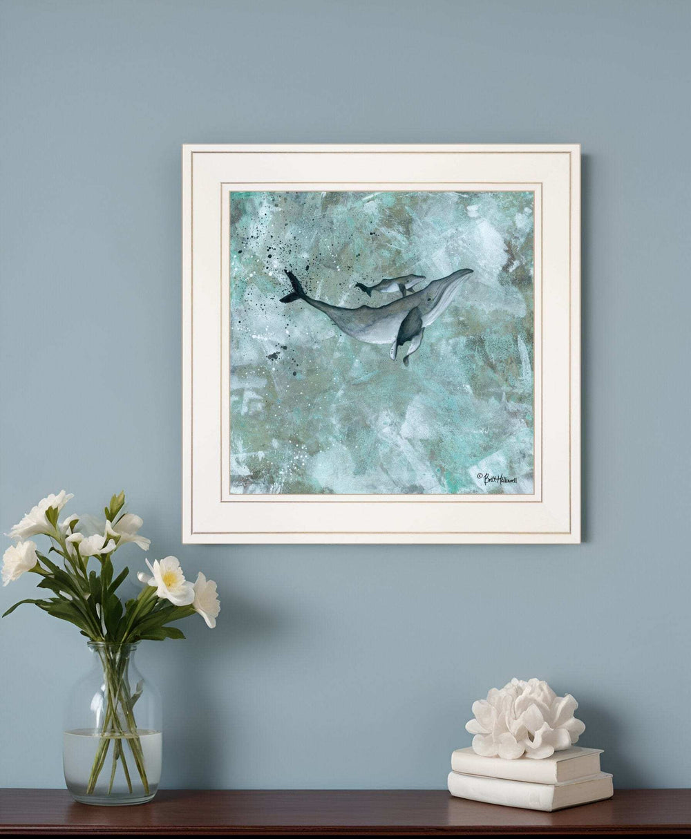 Simplicity Humpback 1 White Framed Print Wall Art - Homeroots - Flyclothing LLC