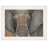 Tattooed Elephant 1 White Framed Print Wall Art - Homeroots - Flyclothing LLC