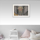 Tattooed Elephant 1 White Framed Print Wall Art - Homeroots - Flyclothing LLC