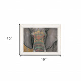 Tattooed Elephant 1 White Framed Print Wall Art - Homeroots - Flyclothing LLC