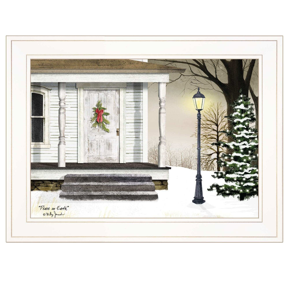 Peace on Earth 2 White Framed Print Wall Art - Homeroots - Flyclothing LLC