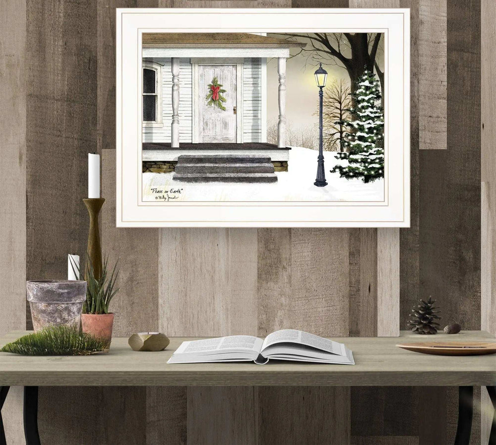 Peace on Earth 2 White Framed Print Wall Art - Homeroots - Flyclothing LLC