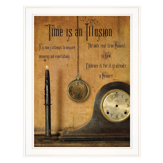 Time is an Illusion 3 White Framed Print Wall Art - Homeroots - Flyclothing LLC