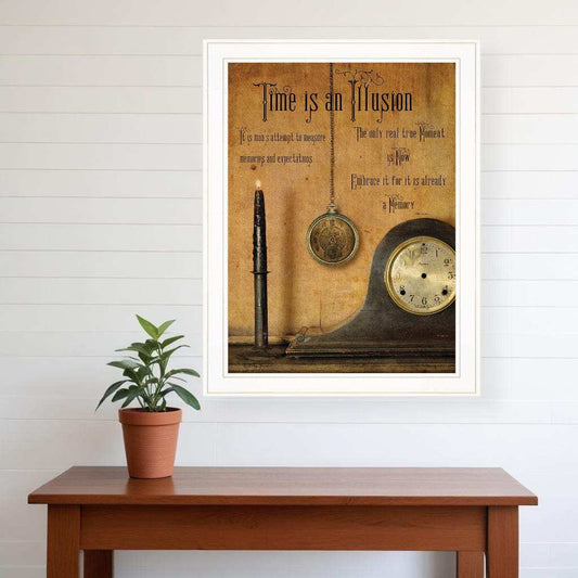 Time is an Illusion 3 White Framed Print Wall Art - Homeroots - Flyclothing LLC