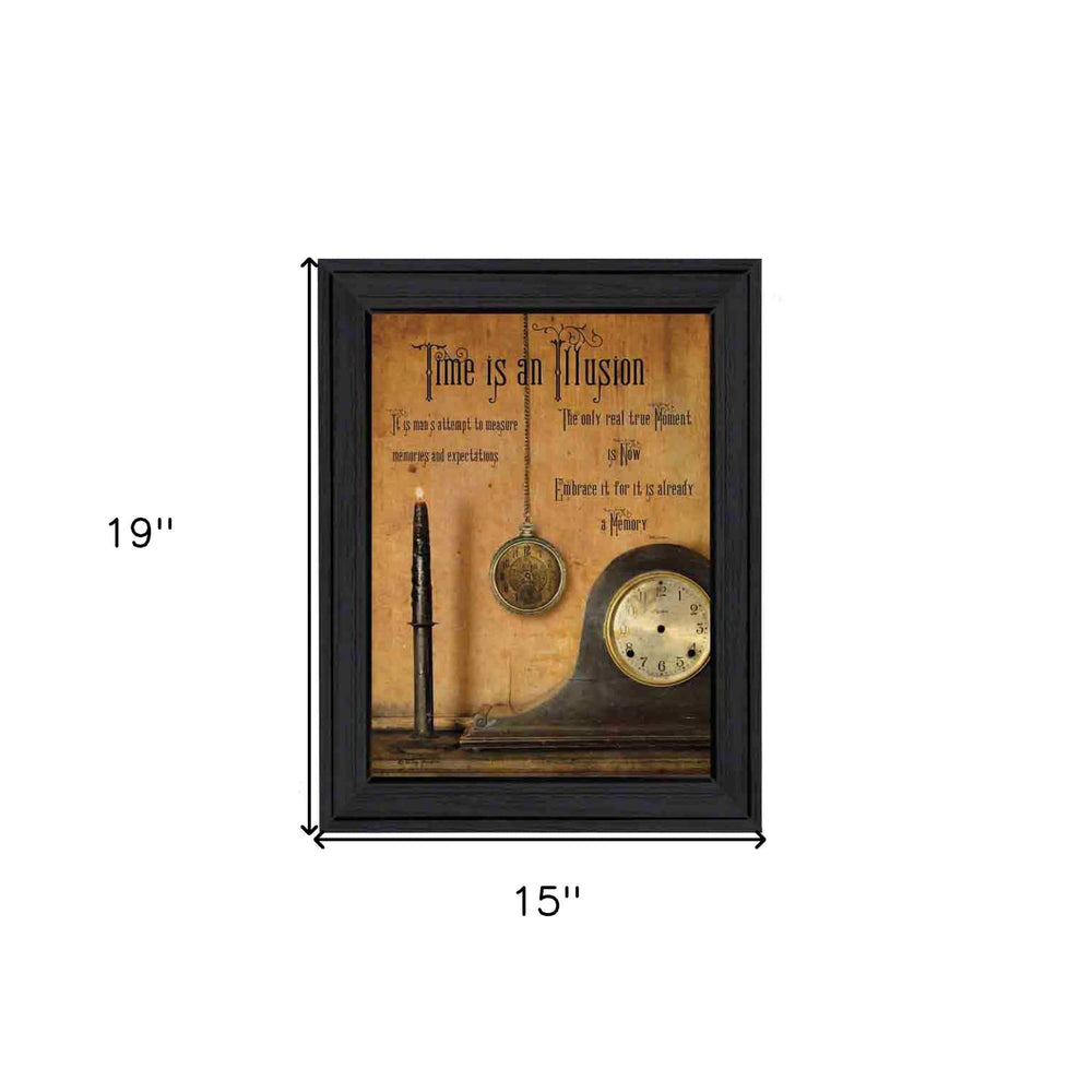 Time is the Illusion Black Framed Print Wall Art - Homeroots - Flyclothing LLC