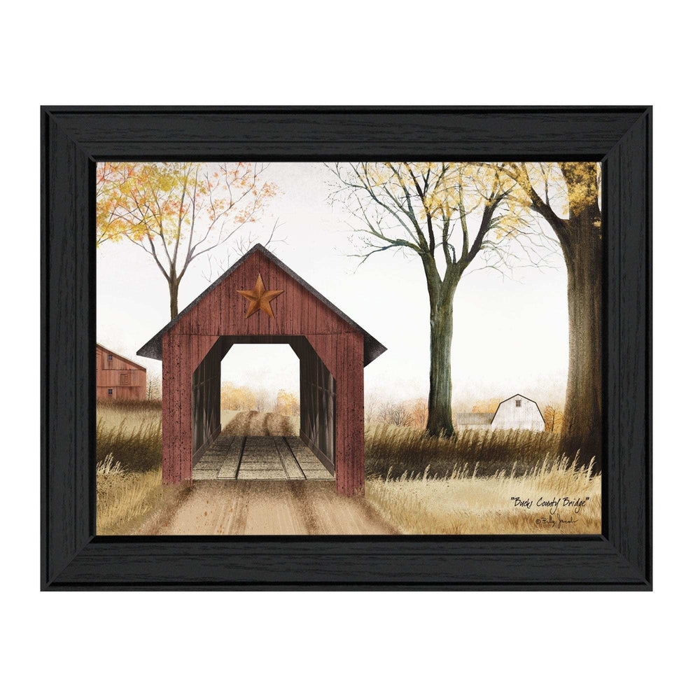 Bucks County Bridge 4 Black Framed Print Wall Art - Homeroots - Flyclothing LLC