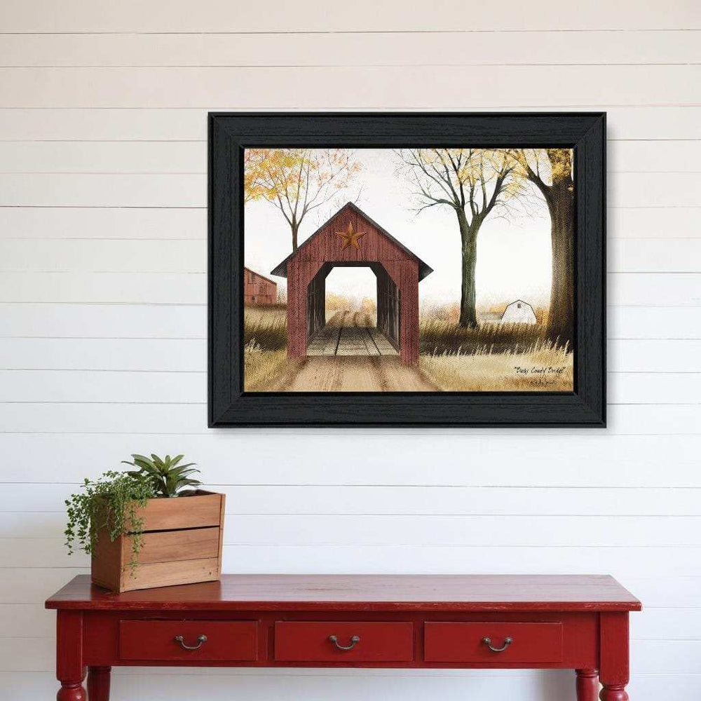 Bucks County Bridge 4 Black Framed Print Wall Art - Homeroots - Flyclothing LLC