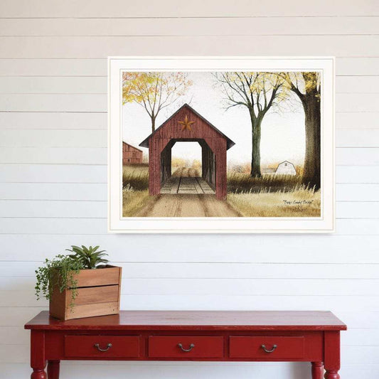 Buck County Bridge 1 White Framed Print Wall Art - Homeroots - Flyclothing LLC