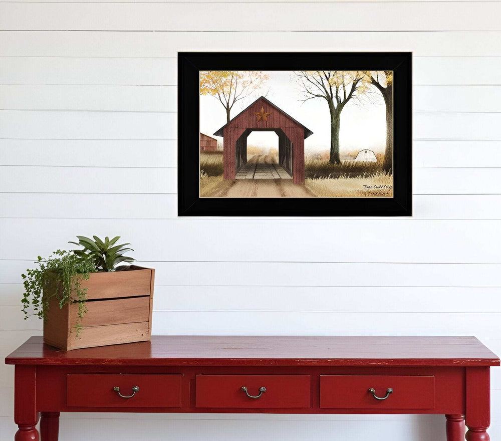 Bucks County Bridge Black Framed Print Wall Art - Homeroots - Flyclothing LLC