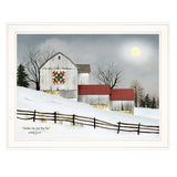 Christmas Star Quilt Block Barn 1 White Framed Print Wall Art - Homeroots - Flyclothing LLC