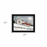 Christmas Star Quilt Block Barn 2 Black Framed Print Wall Art - Homeroots - Flyclothing LLC