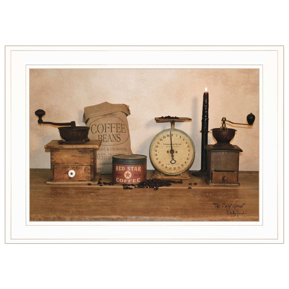 The Daily Grind 5 White Framed Print Wall Art - Homeroots - Flyclothing LLC