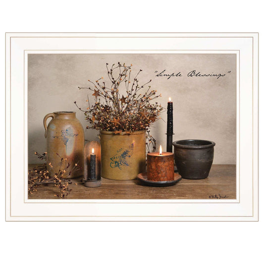 Simple Blessings 1 White Framed Print Wall Art - Homeroots - Flyclothing LLC