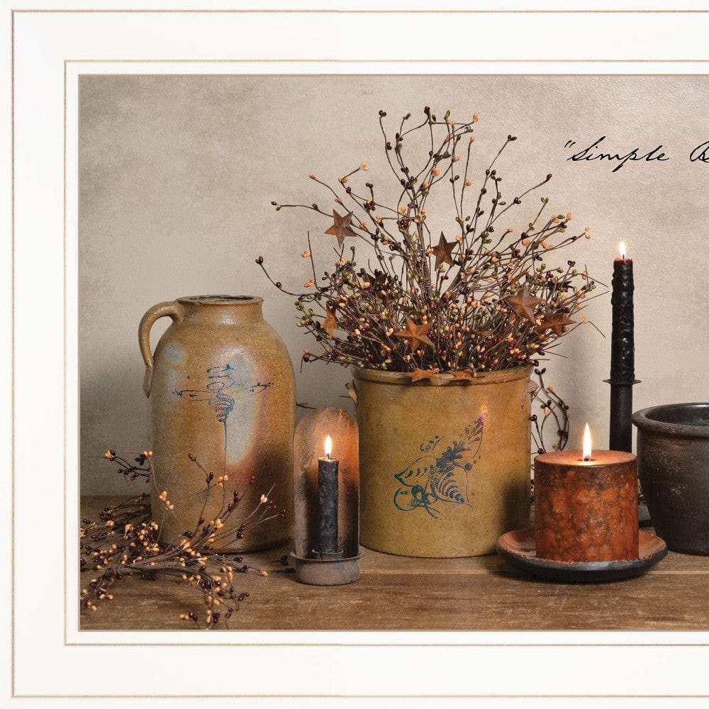 Simple Blessings 1 White Picture Frame Print Wall Art - Homeroots - Flyclothing LLC