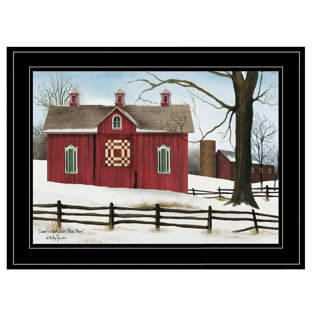 Lovers Knot Quilt Block Barn 2 Black Framed Print Wall Art - Homeroots - Flyclothing LLC