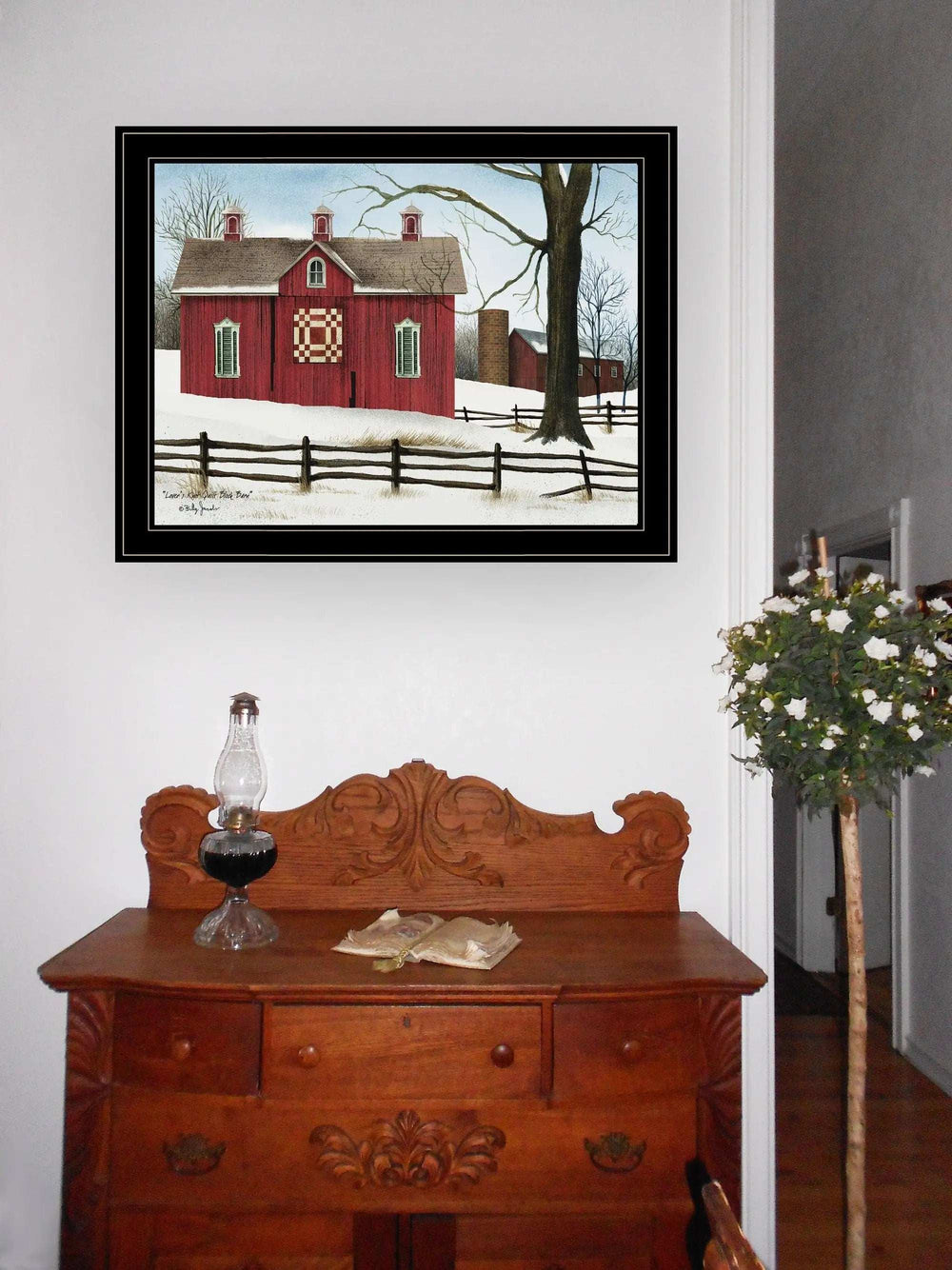 Lovers Knot Quilt Block Barn 4 Black Framed Print Wall Art - Homeroots - Flyclothing LLC