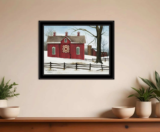 Lovers Knot Quilt Block Barn 4 Black Framed Print Wall Art - Homeroots - Flyclothing LLC