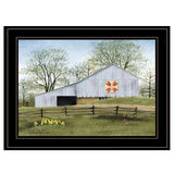 Tulip Quilt Block Barn 2 Black Framed Print Wall Art - Homeroots - Flyclothing LLC