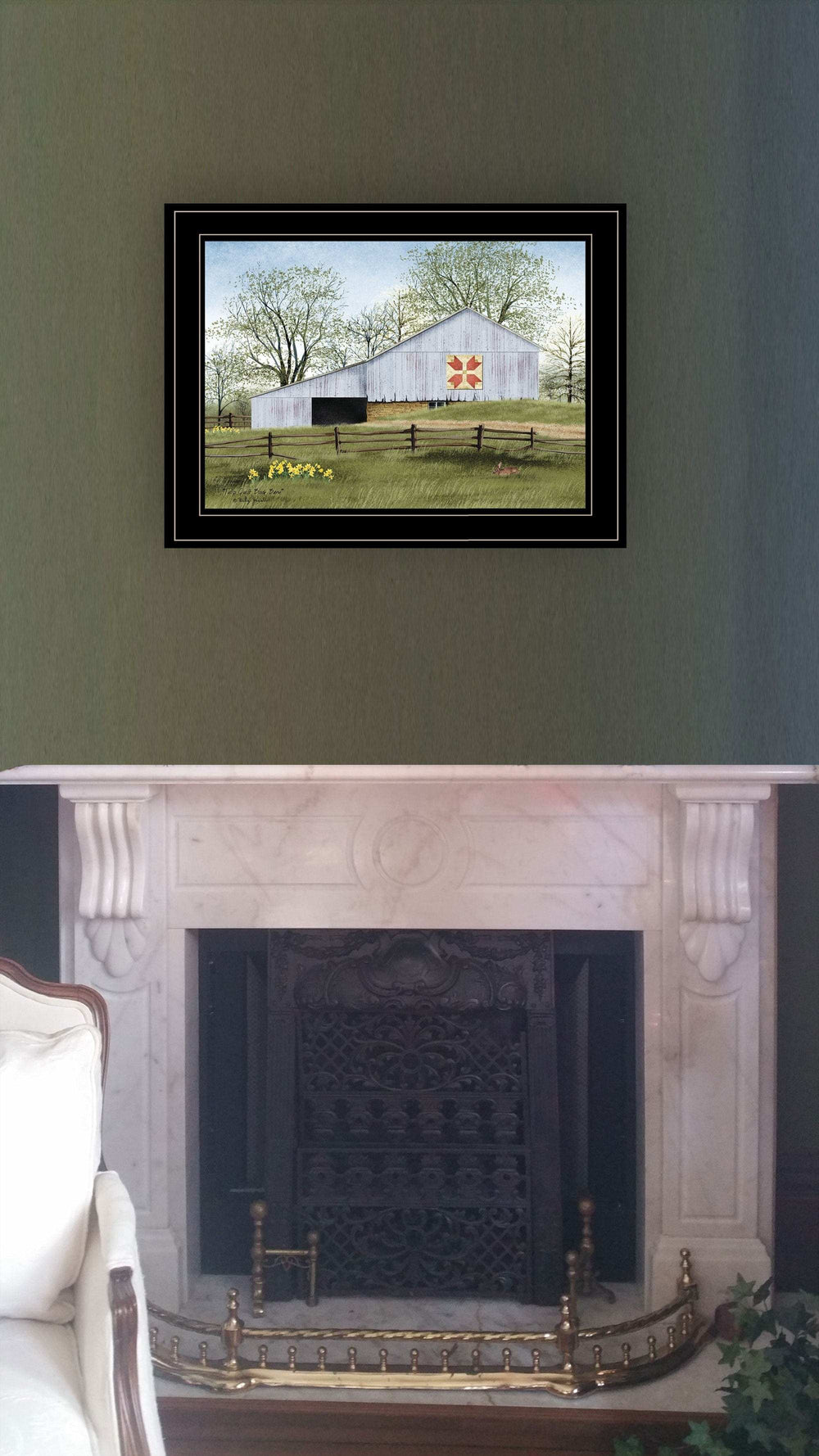 Tulip Quilt Block Barn 2 Black Framed Print Wall Art - Homeroots - Flyclothing LLC