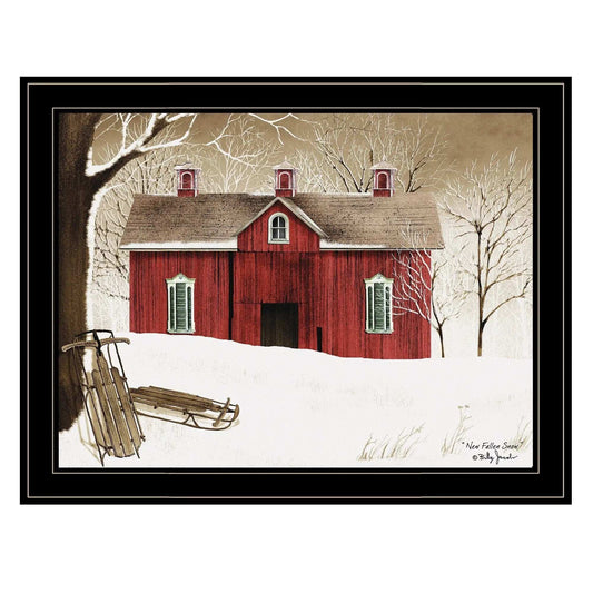 New Fallen Snow 4 Black Framed Print Wall Art - Homeroots - Flyclothing LLC