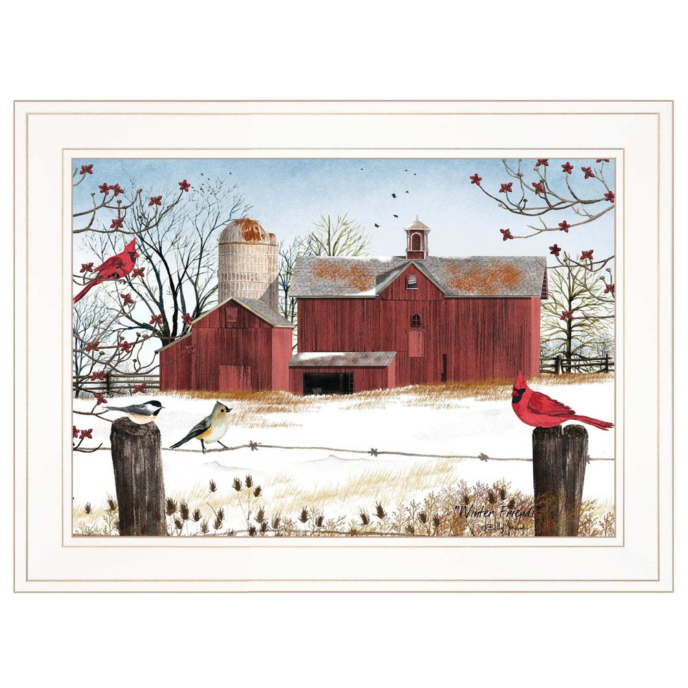 Winter Friends 2 White Framed Print Wall Art - Homeroots - Flyclothing LLC