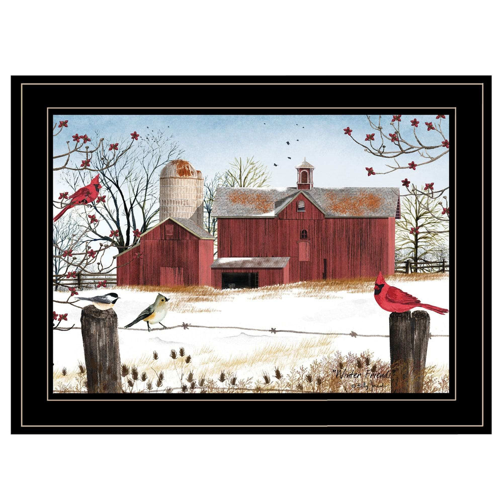Winter Friends 3 Black Framed Print Wall Art - Homeroots - Flyclothing LLC