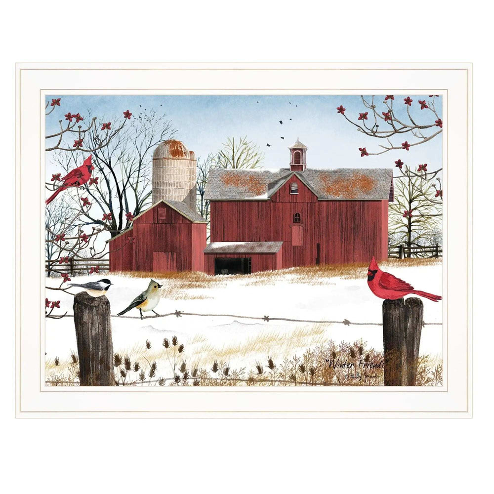 Winter Friends 7 White Framed Print Wall Art - Homeroots - Flyclothing LLC