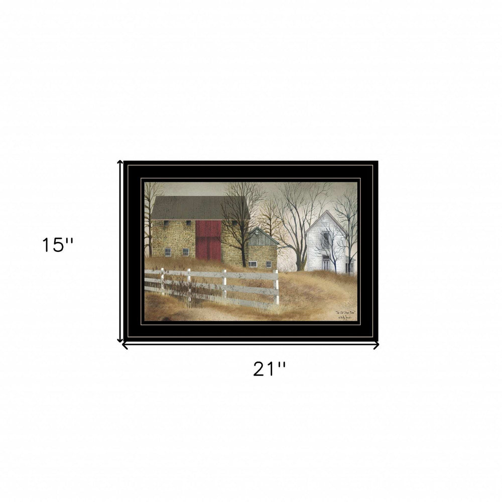 The Old Stone Barn 2 Black Framed Print Wall Art - Homeroots - Flyclothing LLC