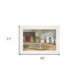The Old Stone Barn 1 White Framed Print Wall Art - Homeroots - Flyclothing LLC