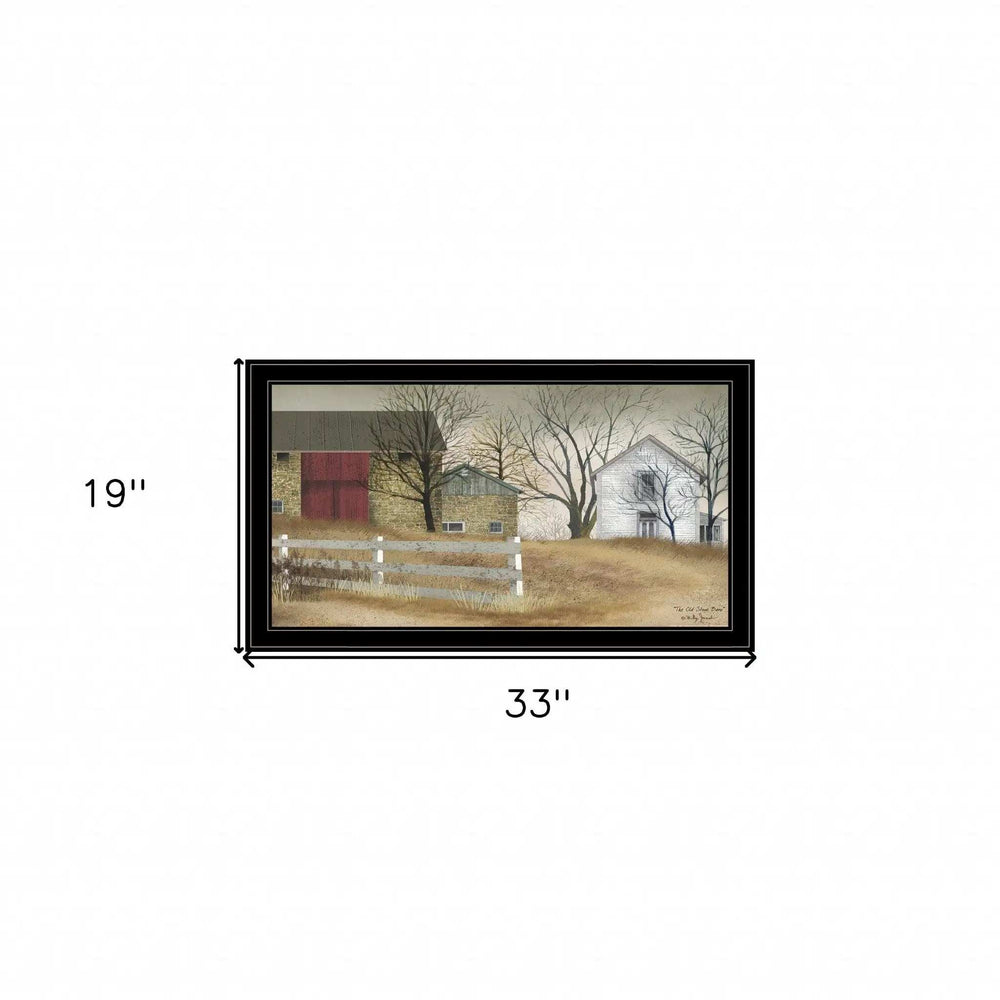 The Old Stone Barn 4 Black Framed Print Wall Art - Homeroots - Flyclothing LLC