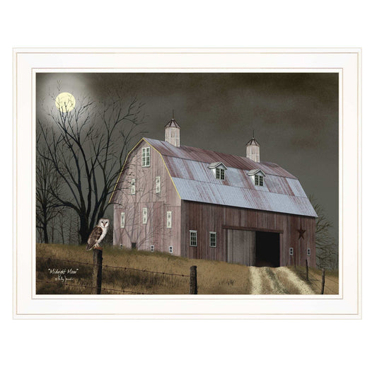 Midnight Moon 5 White Framed Print Wall Art - Homeroots - Flyclothing LLC