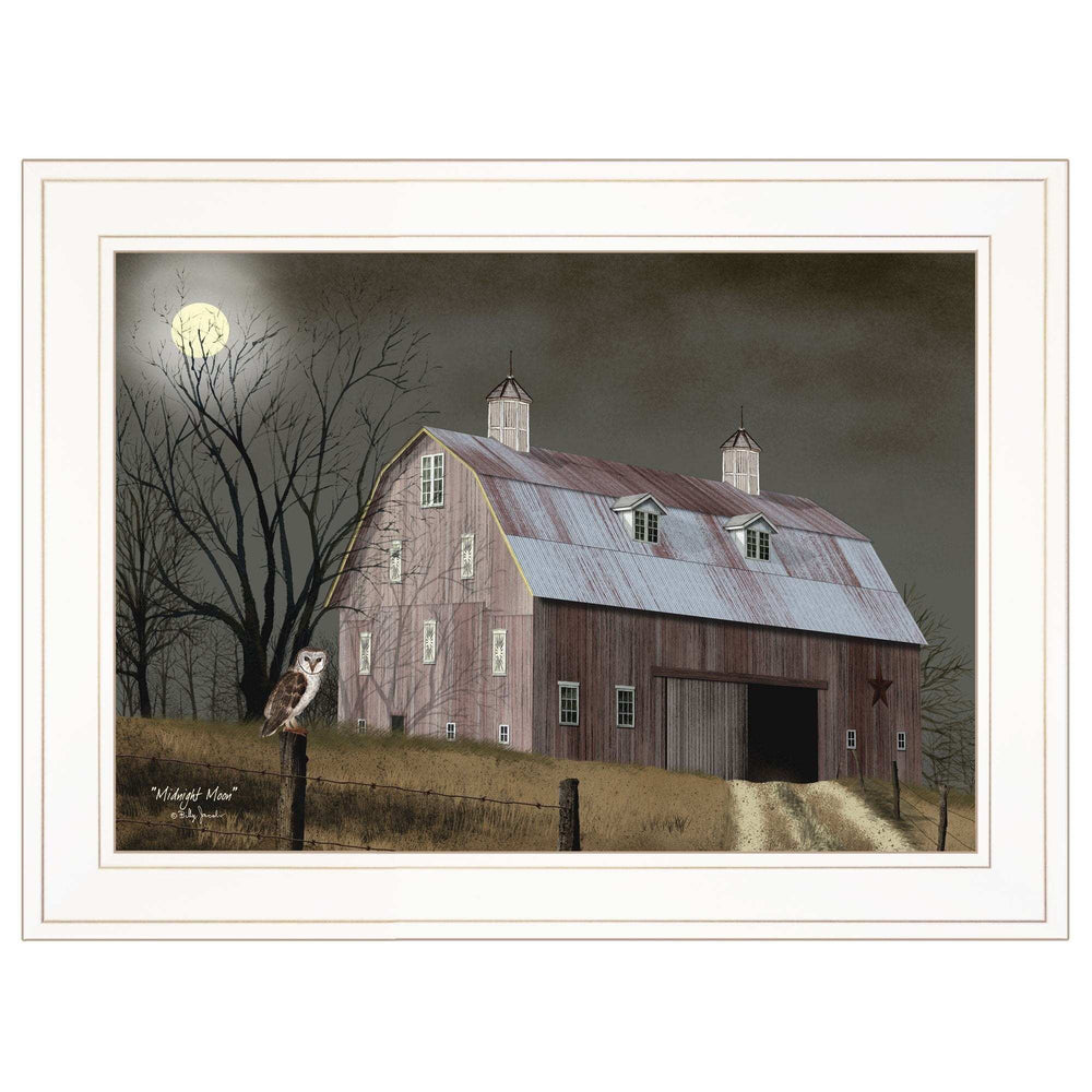 Midnight Moon 2 White Framed Print Wall Art - Homeroots - Flyclothing LLC