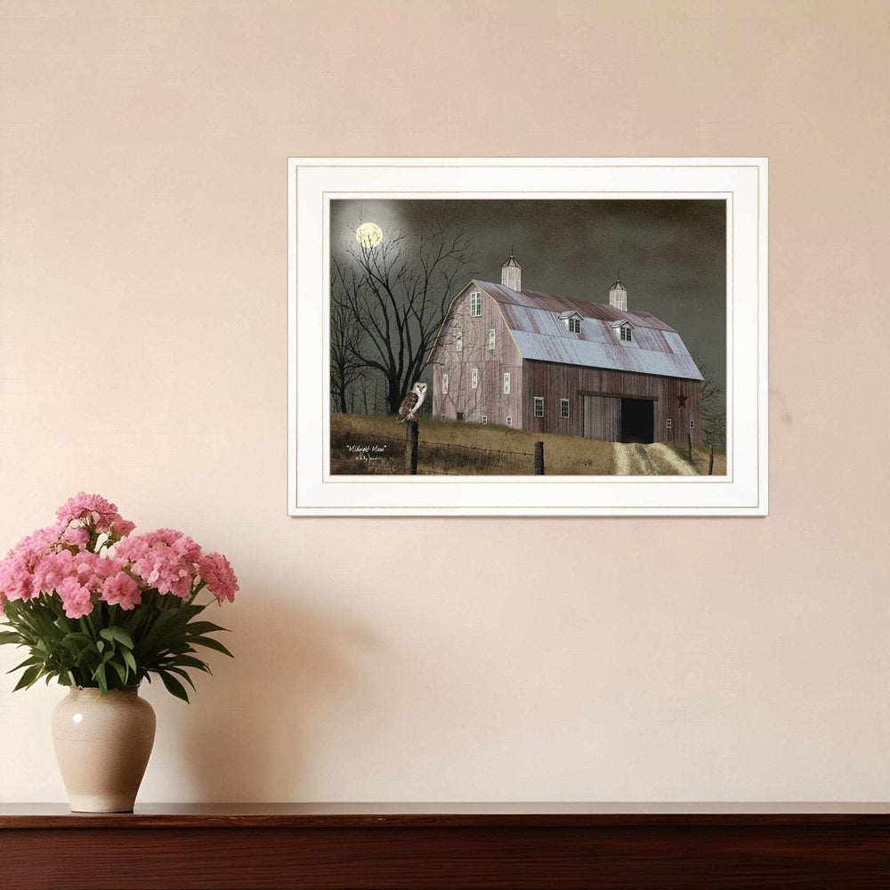 Midnight Moon 2 White Framed Print Wall Art - Homeroots - Flyclothing LLC