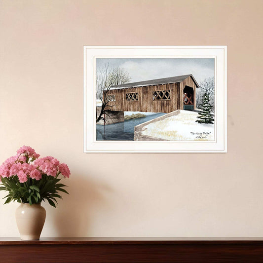 The Kissing Bridge 1 White Framed Print Wall Art - Homeroots - Flyclothing LLC