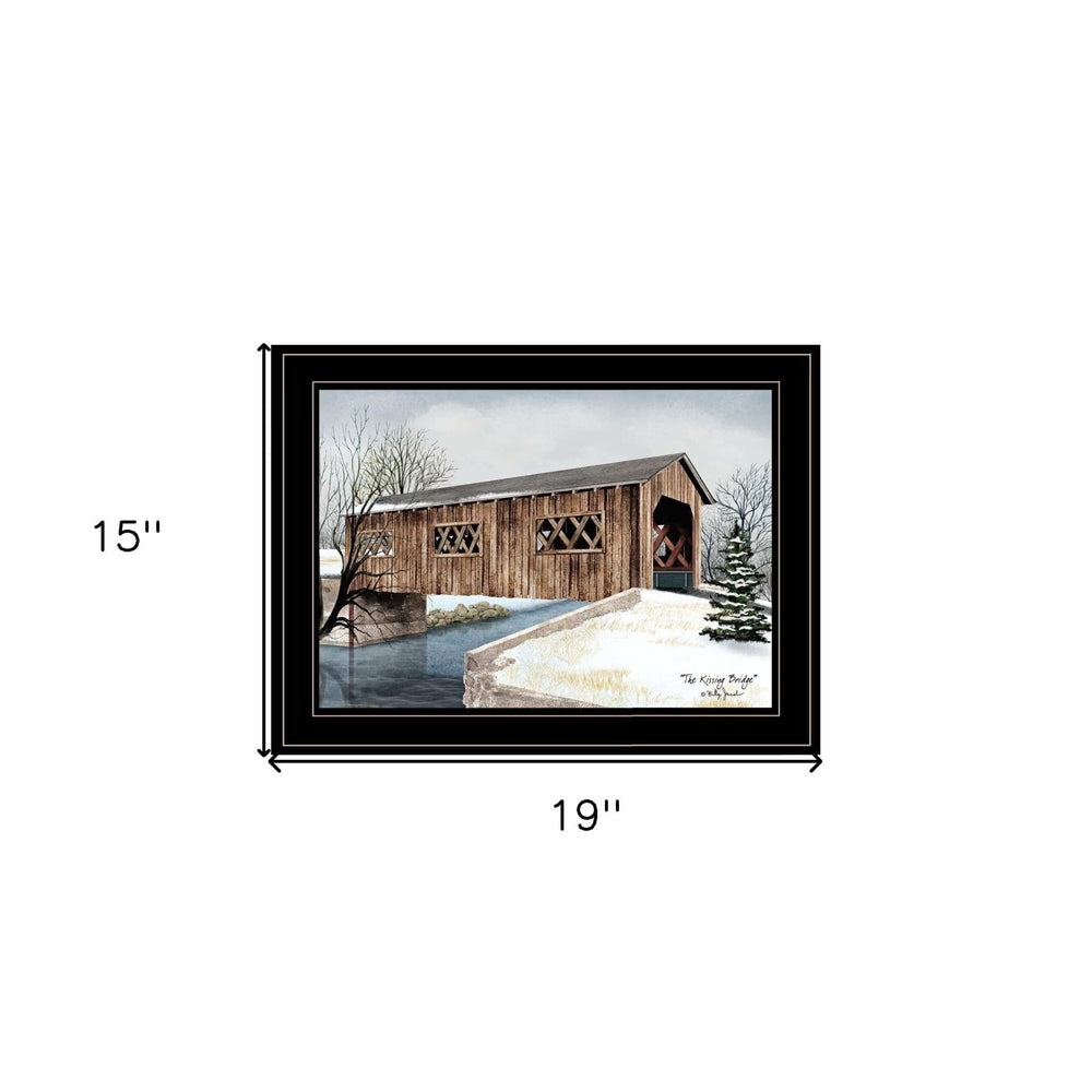 The Kissing Bridge 2 Black Framed Print Wall Art - Homeroots - Flyclothing LLC