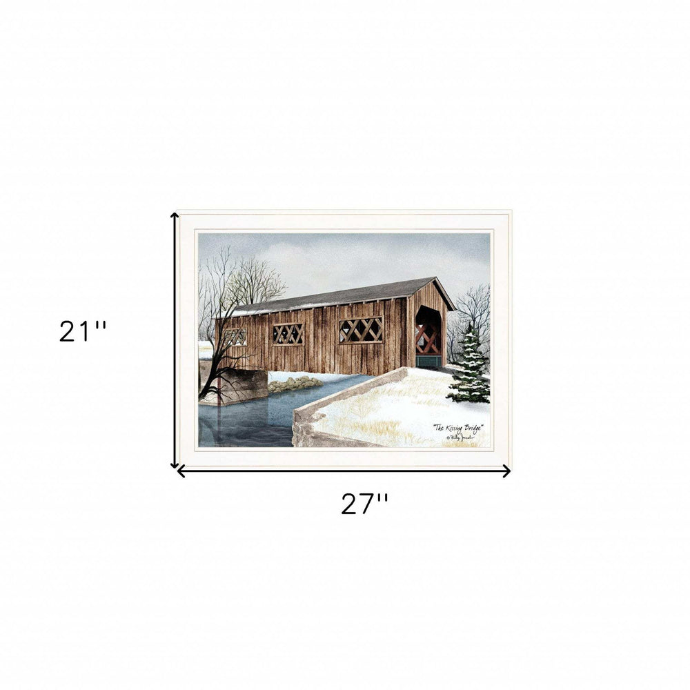 The Kissing Bridge 3 White Framed Print Wall Art - Homeroots - Flyclothing LLC
