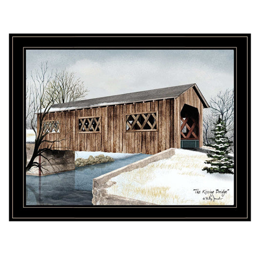 The Kissing Bridge 4 Black Framed Print Wall Art - Homeroots - Flyclothing LLC