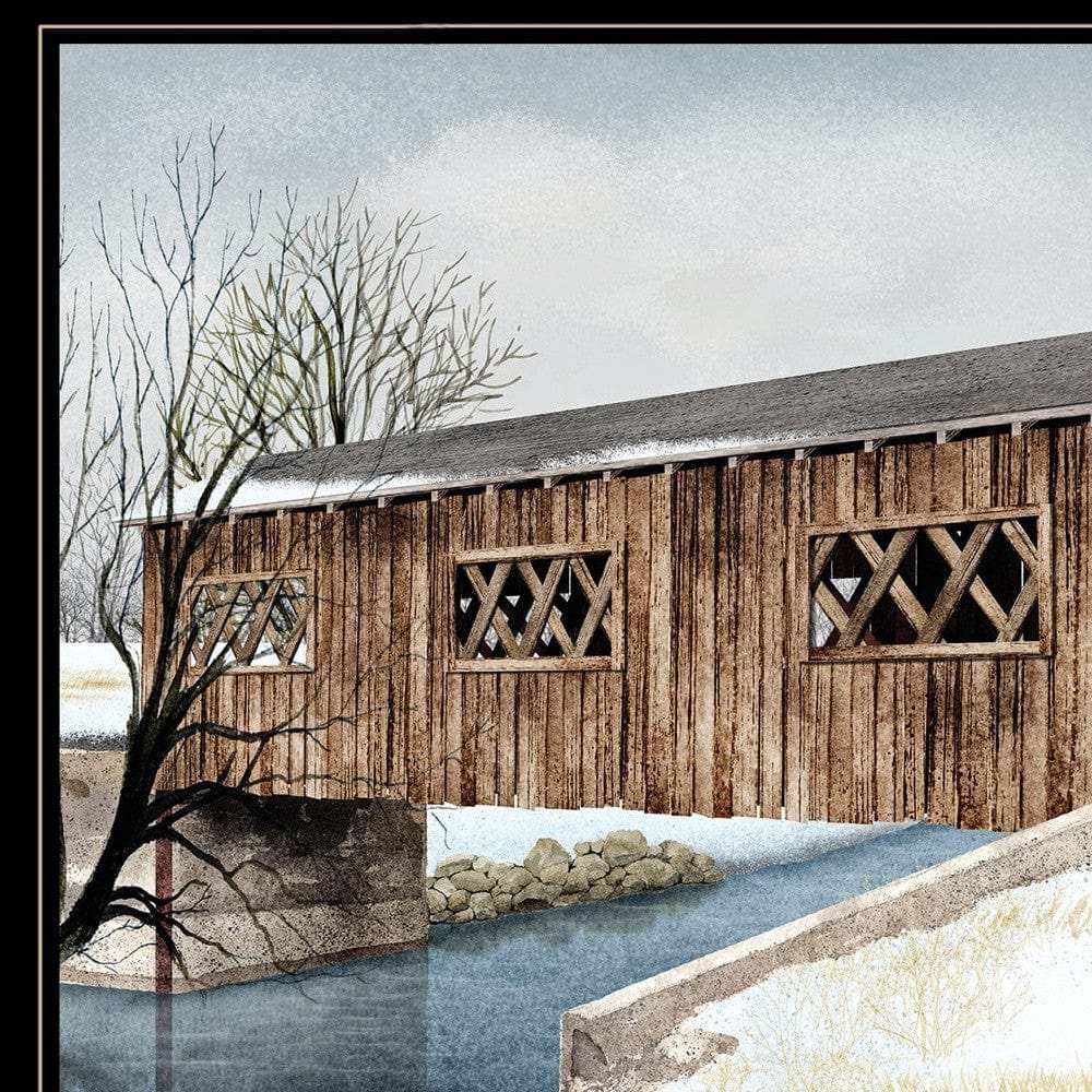 The Kissing Bridge 4 Black Framed Print Wall Art - Homeroots - Flyclothing LLC