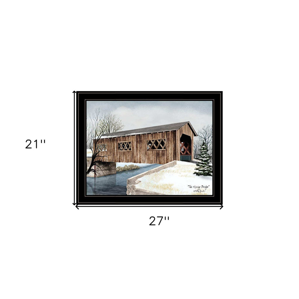 The Kissing Bridge 4 Black Framed Print Wall Art - Homeroots - Flyclothing LLC