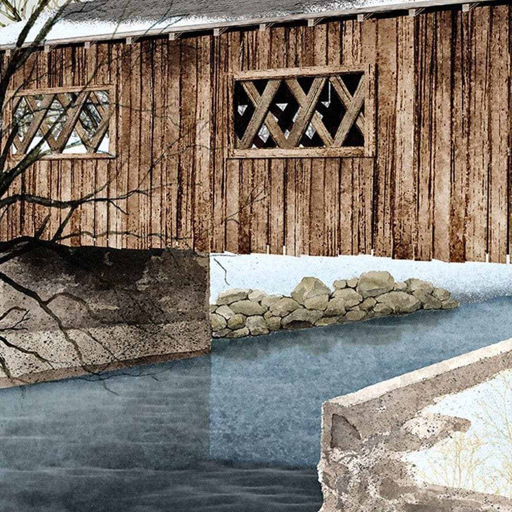 The Kissing Bridge 5 White Framed Print Wall Art - Homeroots - Flyclothing LLC