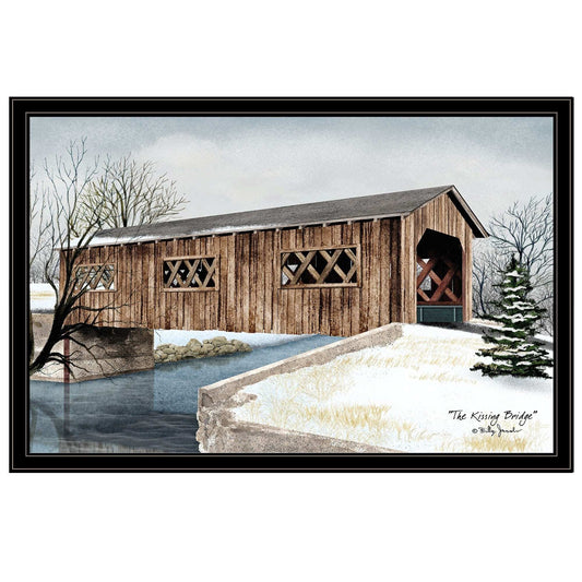 The Kissing Bridge 6 Black Framed Print Wall Art - Homeroots - Flyclothing LLC