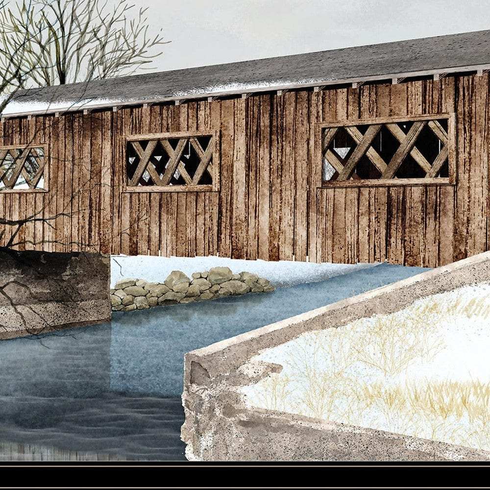 The Kissing Bridge 6 Black Framed Print Wall Art - Homeroots - Flyclothing LLC