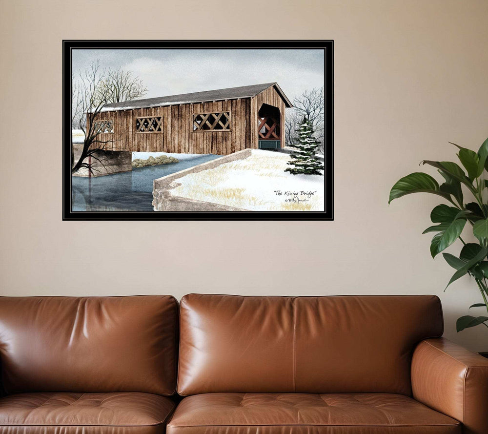 The Kissing Bridge 6 Black Framed Print Wall Art - Homeroots - Flyclothing LLC