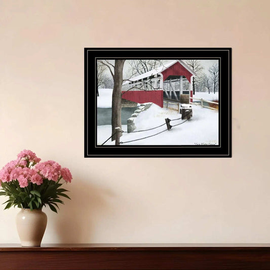 Crisp Winter Evening 2 Black Framed Print Wall Art - Homeroots - Flyclothing LLC