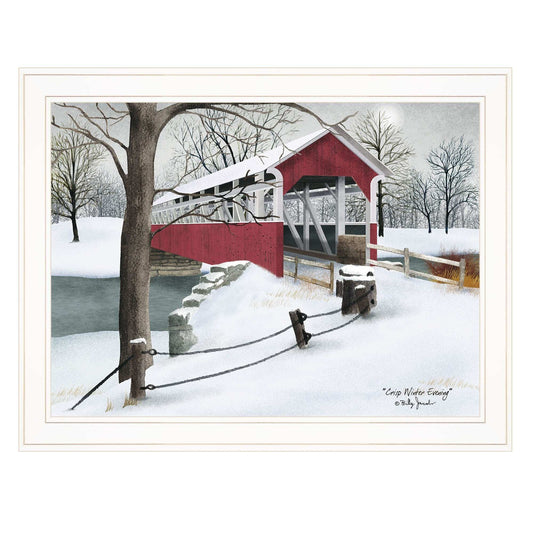 Crisp Winter Evening 3 White Framed Print Wall Art - Homeroots - Flyclothing LLC