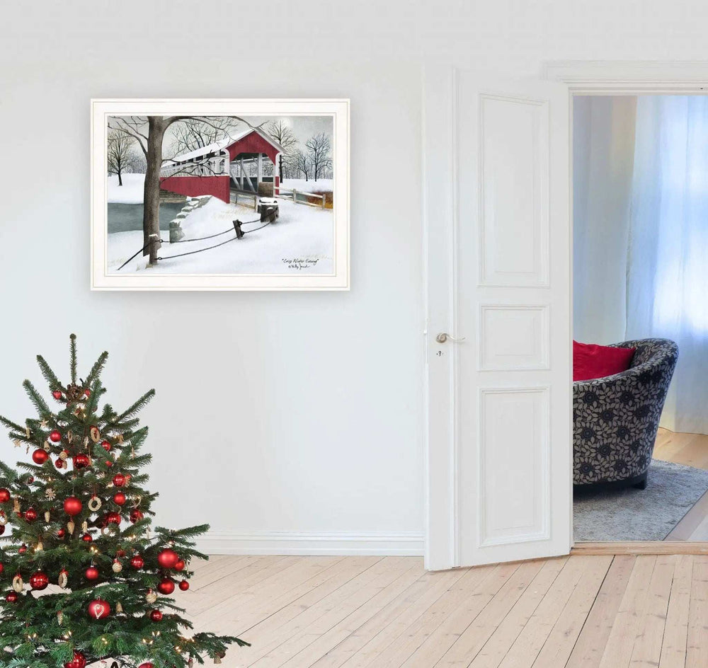 Crisp Winter Evening 3 White Framed Print Wall Art - Homeroots - Flyclothing LLC