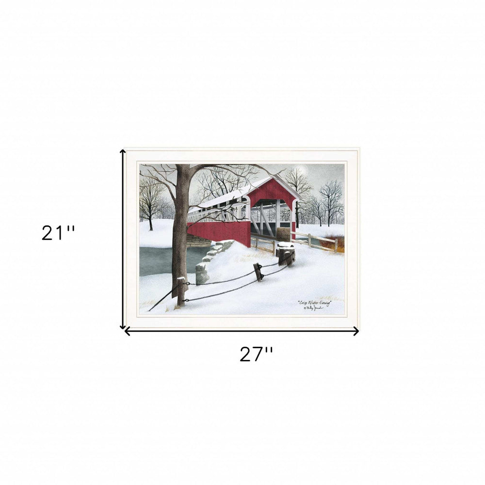 Crisp Winter Evening 3 White Framed Print Wall Art - Homeroots - Flyclothing LLC