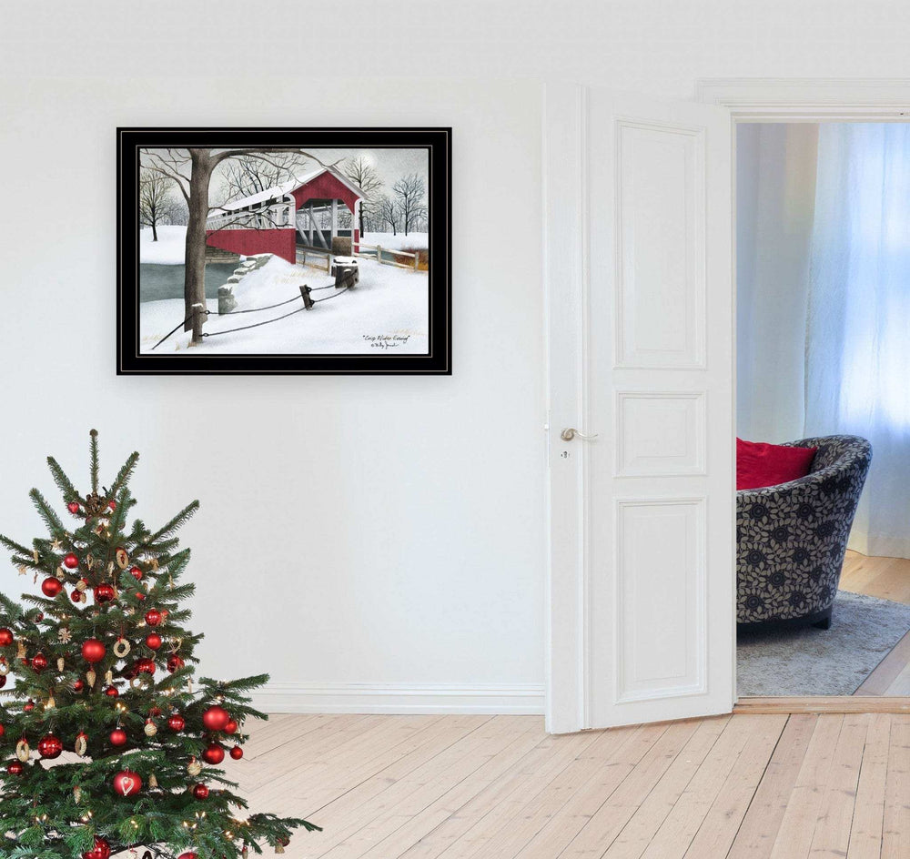 Crisp Winter Evening 4 Black Framed Print Wall Art - Homeroots - Flyclothing LLC