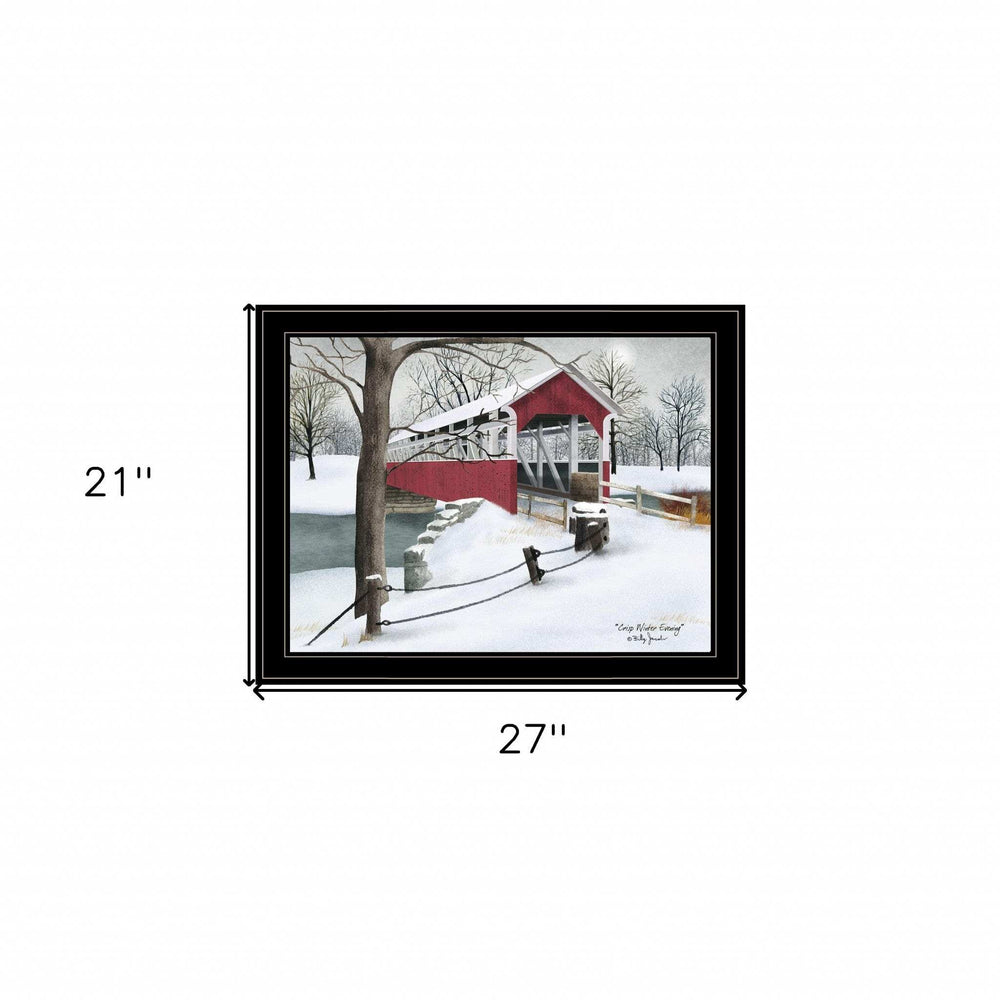 Crisp Winter Evening 4 Black Framed Print Wall Art - Homeroots - Flyclothing LLC
