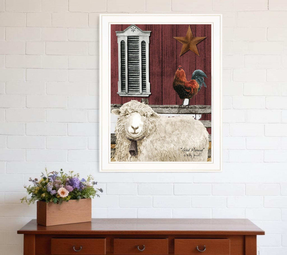 Good Morning 3 White Framed Print Wall Art - Homeroots - Flyclothing LLC